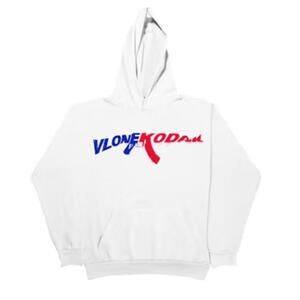 Vlone x Kodak Black 47 Hoodie White Size Medium M New In Bag 100% Authentic